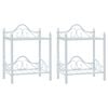 vidaXL Nachtkastjes 45x30,5x60 cm staal en gehard glas wit 2 st