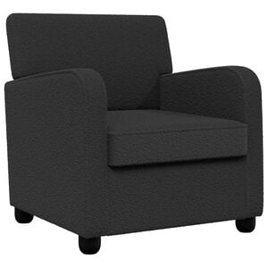 vidaXL Fauteuil Donkergrijs Kunstlamswol