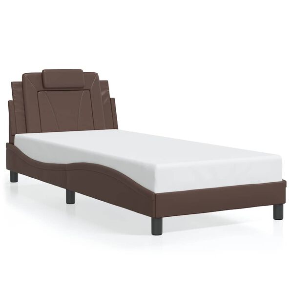 vidaXL Bedframe "Viana" zonder matras kunstleer bruin 90x190 cm