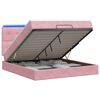 vidaXL Ottoman Bed met Matrassen en LED Roze 180 x 200 cm fluweel