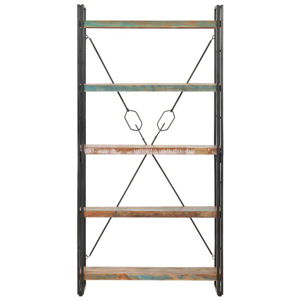 vidaXL Boekenkast met 5 schappen 90x30x180 cm massief gerecycled hout
