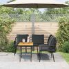 vidaXL Tuinbankenset 2 pcs Zwart poly rattan
