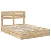 vidaXL Opslag bed met lade Sonoma Eiken 140 x 190 cm Bewerkt hout