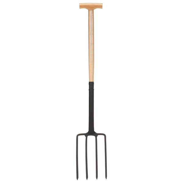 vidaXL 4-delige Tuingereedschapsset T-greep staal en hardhout