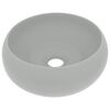 vidaXL Wastafel rond 40x15 cm keramiek mat lichtgrijs