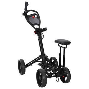 vidaXL Golftrolley met zitje Zwart 85 x 67 x 114 cm Aluminium
