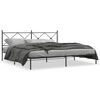 vidaXL Bedframe met hoofdbord metaal zwart 193x203 cm