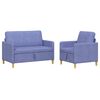 vidaXL Bankenset met opbergruimte 2 pcs Jeans Blauw Polyester