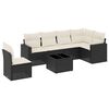 vidaXL 7-delige Loungeset met kussens poly rattan zwart