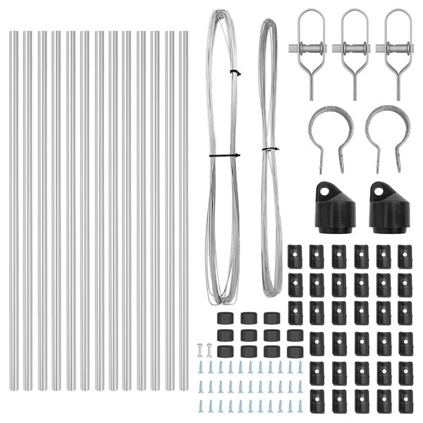 vidaXL Afrasteringspaal 13 pcs Zilver Staal