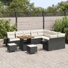 vidaXL Tuin Sofa Set met kussen 12 pcs Zwart en crème 80 x 80 x 71 cm