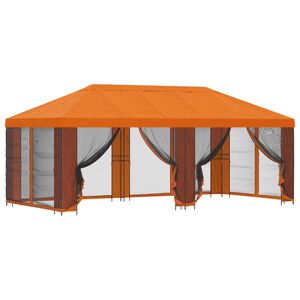 vidaXL Paviljoen met zijwanden 6 x 3 m Oranje Polyester en staal 190