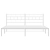 vidaXL Bedframe met hoofdbord metaal wit 193x203 cm