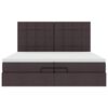 vidaXL Ottoman bed met matrassen en LED's 200x200cm stof donkerbruin