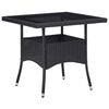 vidaXL Tuintafel poly rattan en glas zwart