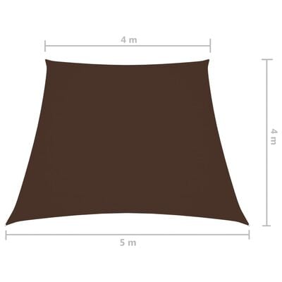 vidaXL Zonnescherm trapezium 4/5x4 m oxford stof bruin