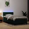 vidaXL Boxspring met matras en LED fluweel donkergroen 80x220 cm
