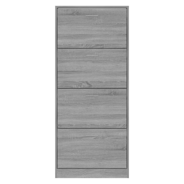 vidaXL Schoenenkast 63x24x147 cm bewerkt hout grijs sonoma