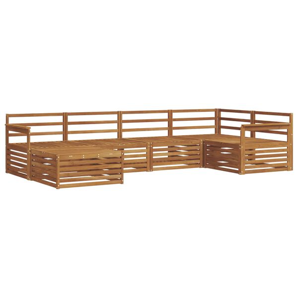 vidaXL Buiten bankenset 6 pcs Naturel