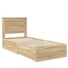 vidaXL Bedframe met lade met hoofdeinde met opslag Bewerkt hout