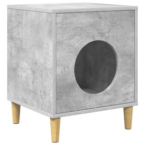vidaXL Kattenhuis Beton 42,5 x 40 x 53 cm Bewerkt hout
