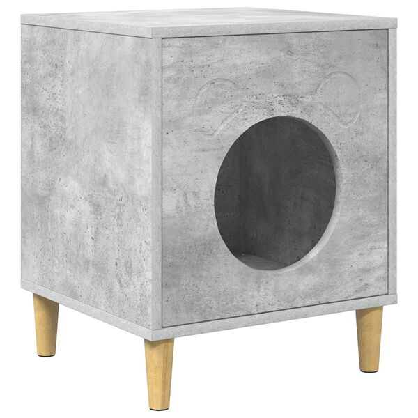 vidaXL Kattenhuis Beton 42,5 x 40 x 53 cm Bewerkt hout