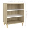vidaXL Dressoir 57x35x70 cm bewerkt hout wit en sonoma eikenkleurig