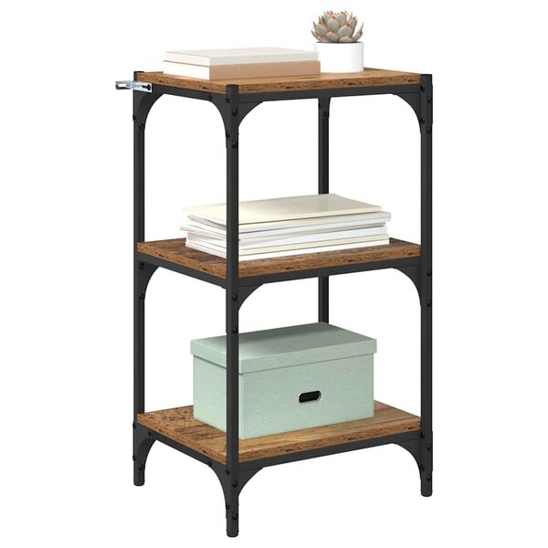 vidaXL Boekenkast Oud hout 40 x 33 x 70,5 cm Gemonteerd hout en ijzer