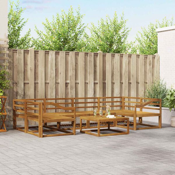 vidaXL Buiten bankenset 7 pcs Naturel Massief Acaciahout