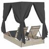 vidaXL Dubbele Zonnebed met Dak Lichtgrijs 205 x 129 x 200 cm PE riet