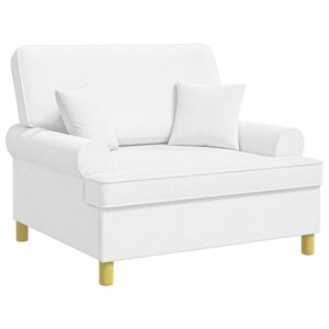 vidaXL XXL fauteuil met kussens Wit Stof
