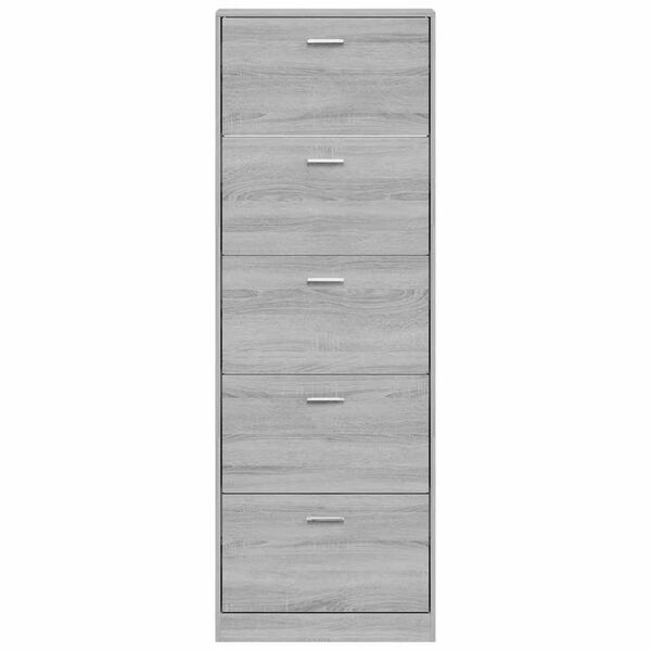 vidaXL Schoenenkast 59x17x169 cm bewerkt hout grijs sonoma eikenkleur