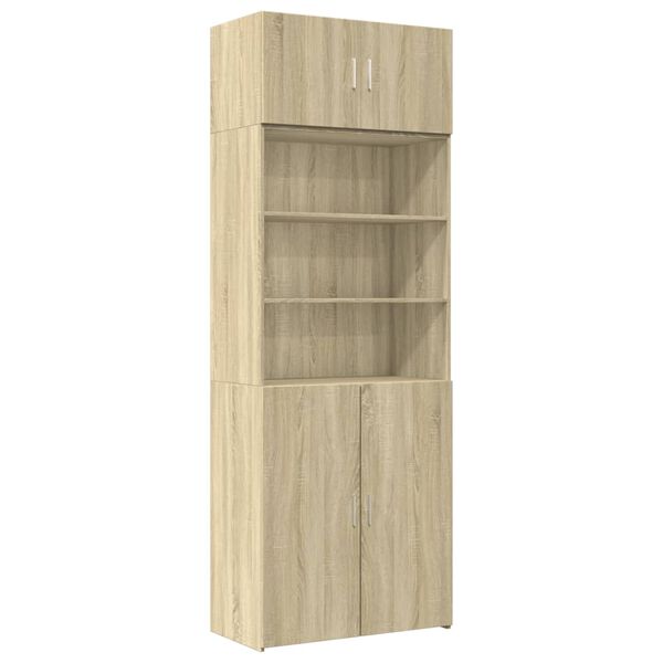 vidaXL Opbergkast 80x42,5x225 cm bewerkt hout sonoma eikenkleurig