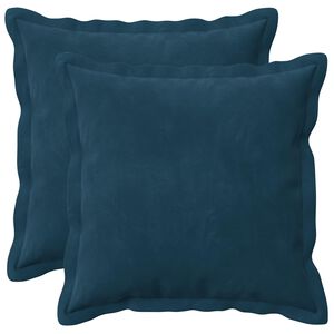 vidaXL Kussen met kussen HOUTEN 2 st Blauw fluweel