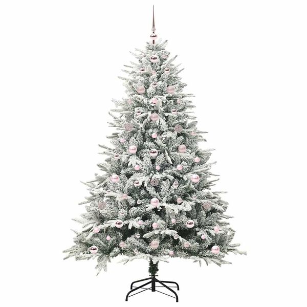 vidaXL Artificial Pre-lit Kerstboom met Ballenset Groen 180 cm