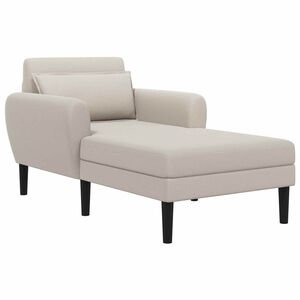 vidaXL Chaise longue Havermout Grof geweven fluweel