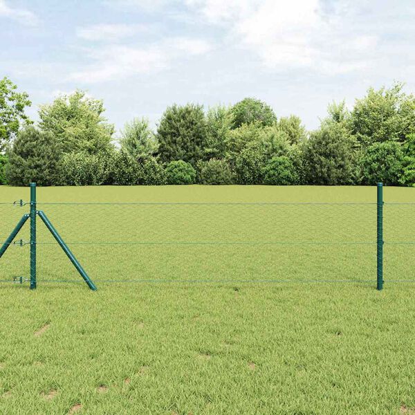 vidaXL Afrasteringspaal Groen 50 x 0,4 m (25 mm gaas) Staal en PVC