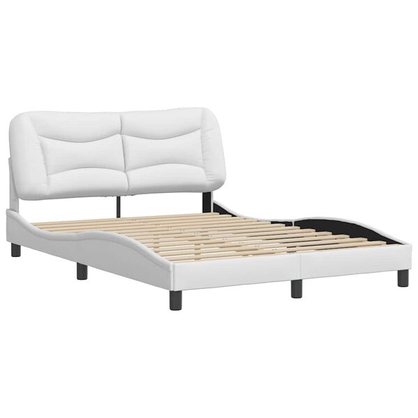 vidaXL Bedframe zonder matras "Hvar" kunstleer wit 140x190 cm
