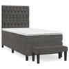 vidaXL Boxspring met matras fluweel donkergrijs 100x200 cm