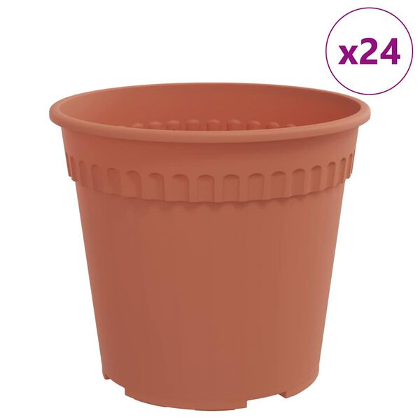 vidaXL Ronde Bloempot 24 pcs Baksteenrood &Oslash; 19 x 16 cm Kunststof