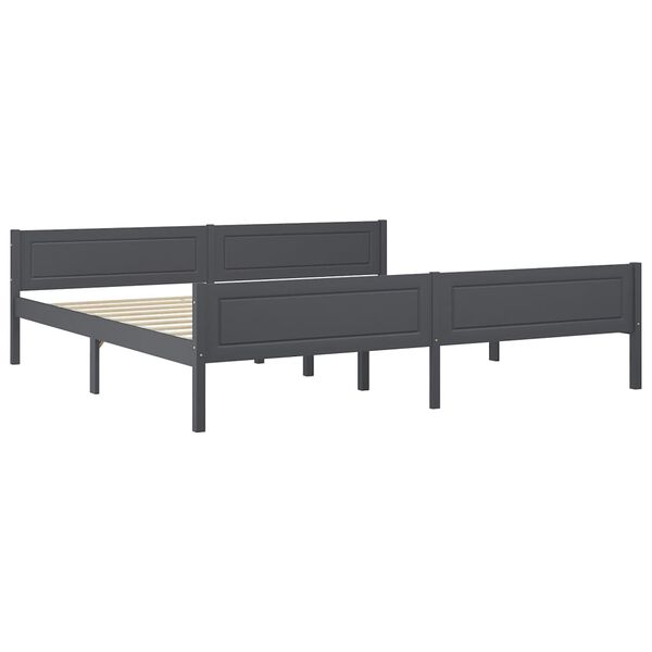 vidaXL Bedframe met 2 lades massief grenenhout donkergrijs 200x200 cm