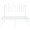 vidaXL Bedframe met hoofdbord metaal wit 120x190 cm