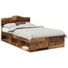 vidaXL Bedframe met hoofdeinde Oudhout 135 x 190 cm Massief grenenhout