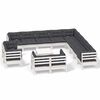 vidaXL 14-delige Loungeset met kussens massief grenenhout wit