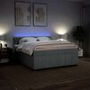 vidaXL Boxspring met matras stof lichtgrijs 200x200 cm