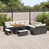 vidaXL Tuin Sofa Set met kussen met opslag 13 pcs Zwart en cr&egrave;me