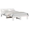 vidaXL Bedframe met hoofdeinde Wit 135 x 190 cm Massief grenenhout