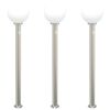 vidaXL Bolderverlichting met sensor 3 stuks 120 cm RVS IP44