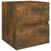 vidaXL Wastafelkast 41x38,5x45 cm bewerkt hout gerookt eikenkleurig