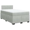 vidaXL Boxspring met matras fluweel lichtgrijs 120x200 cm